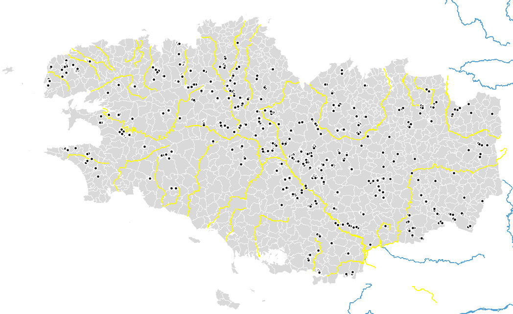 Cours d'eau de intersectant les communes